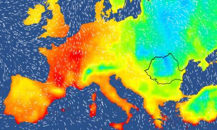 Harta temperaturilor în Europa