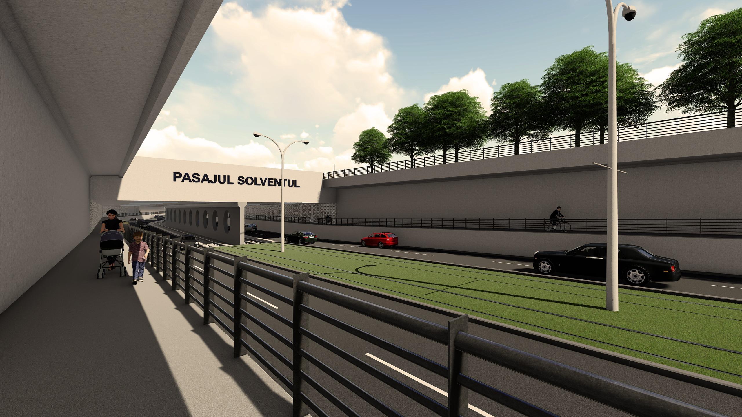 Pasaj înalt de 10 etaje, construit pe bucăţi şi împins sub 10 linii de cale ferată. Construcţia unică în România