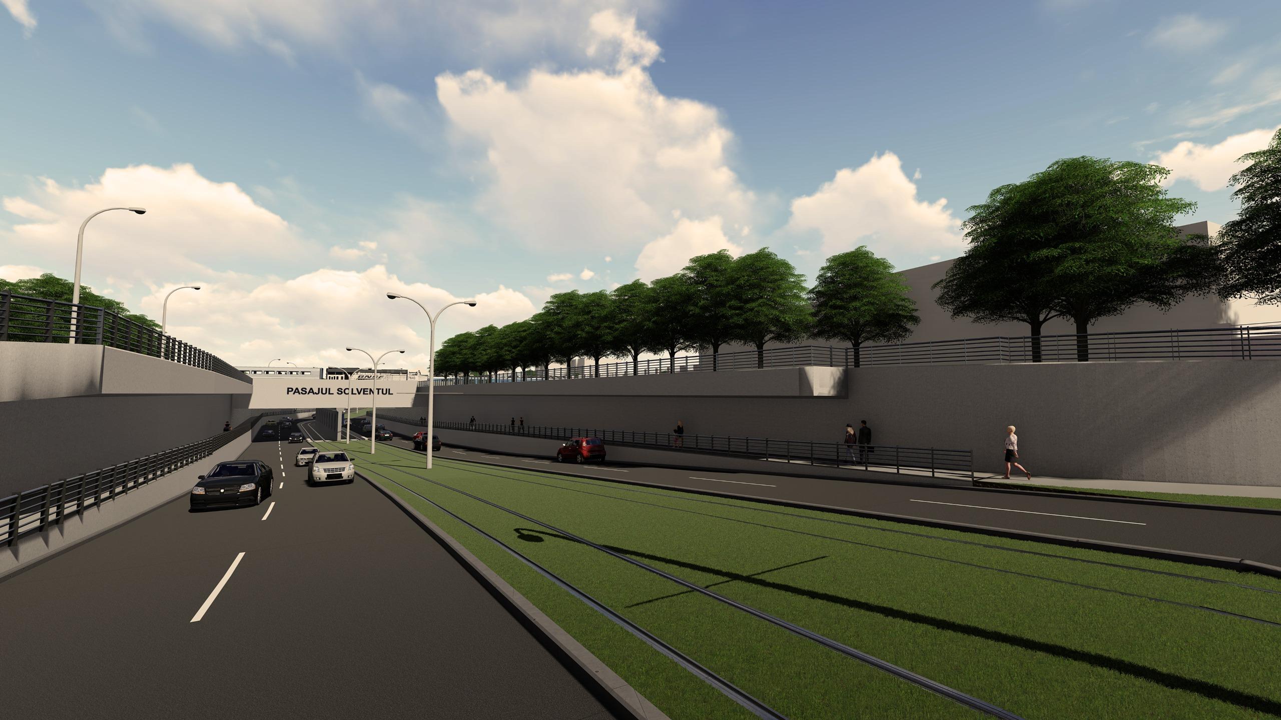 Pasaj înalt de 10 etaje, construit pe bucăţi şi împins sub 10 linii de cale ferată. Construcţia unică în România