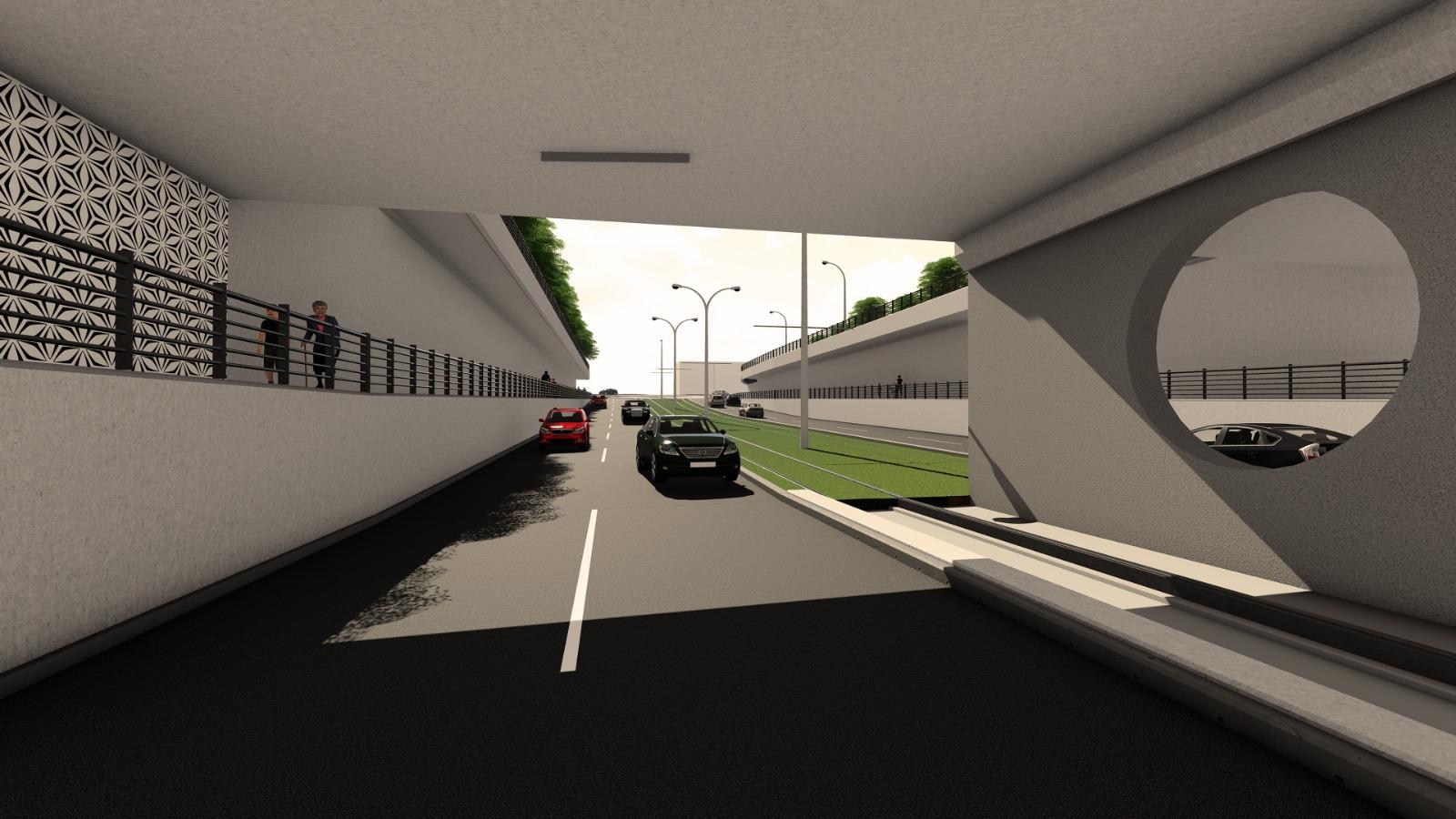 Pasaj înalt de 10 etaje, construit pe bucăţi şi împins sub 10 linii de cale ferată. Construcţia unică în România