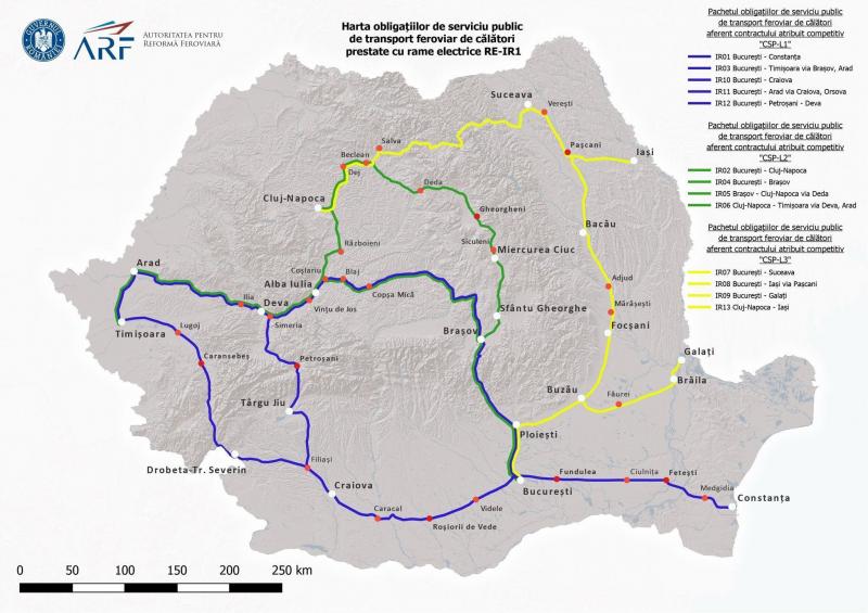 Ruta pe care va circula primul tren electric Alstom cumpărat de România, din noiembrie. Harta curselor de anul viitor