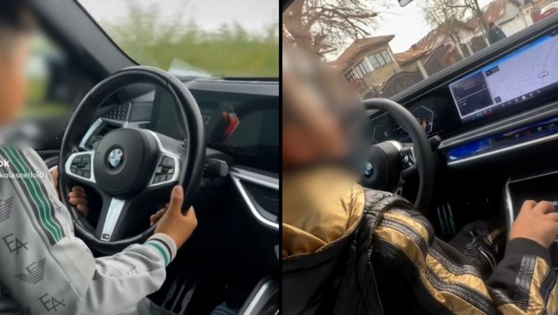 Tatăl care și-a lăsat copiii de 10 și 12 ani să-i conducă BMW-ul cu 157 km/h a fost reținut