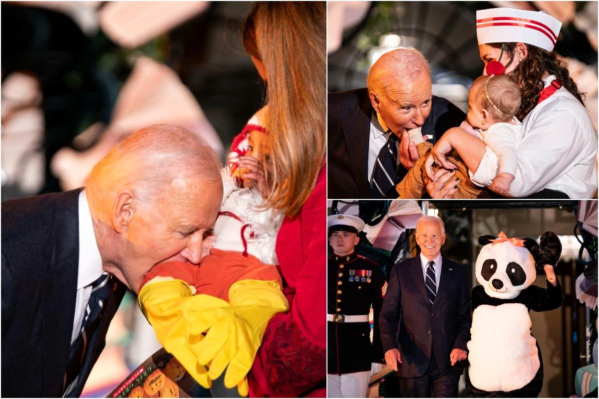 Joe Biden a mușcat în glumă un copil, în timpul petrecerii de Halloween de la Casa Albă. Imaginile au devenit virale