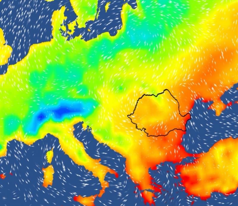 Harta temperaturilor în Europa Harta temperaturilor în Europa