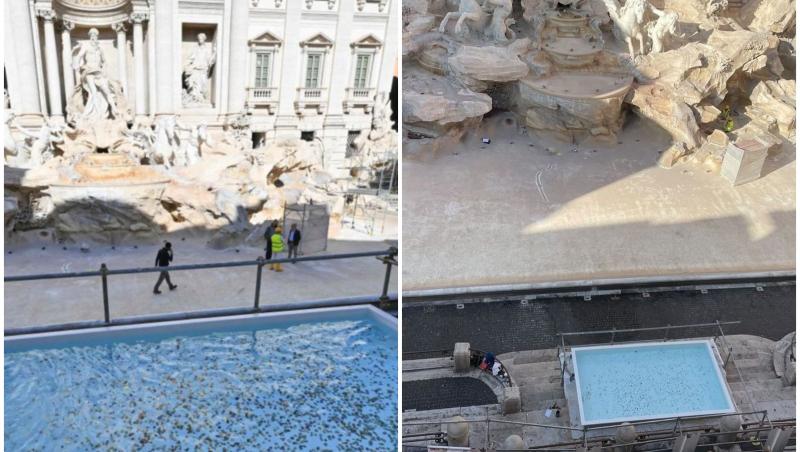 Furie şi critici la Roma, după ce turiştii au fost puşi să arunce monedele într-o "piscină pentru copii" lângă Fontana di Trevi