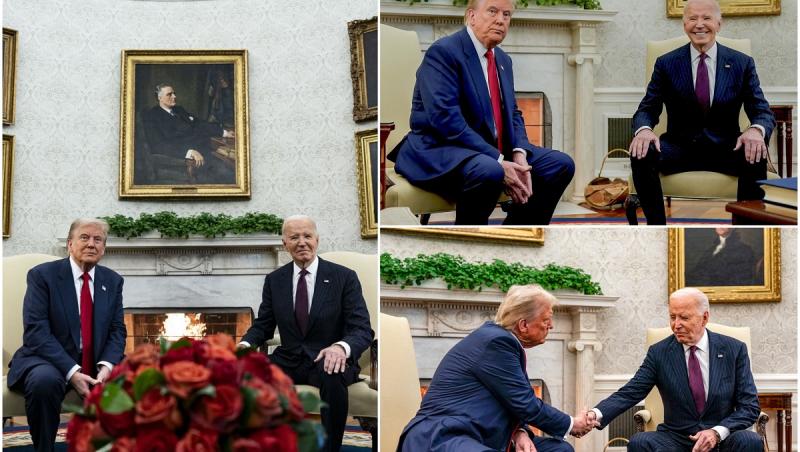 Donald Trump și Joe Biden s-au întâlnit la Casa Albă. Despre ce au discutat: "Politica este dură. Nu e o lume prea plăcută, dar astăzi e"