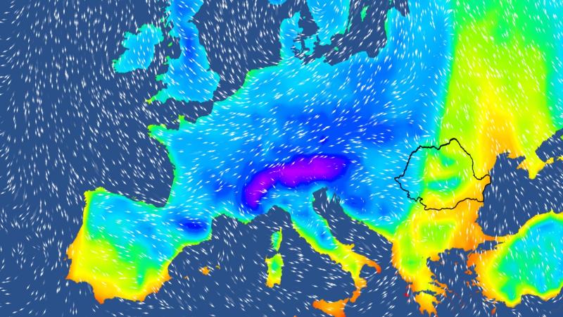 Harta temperaturilor în Europa