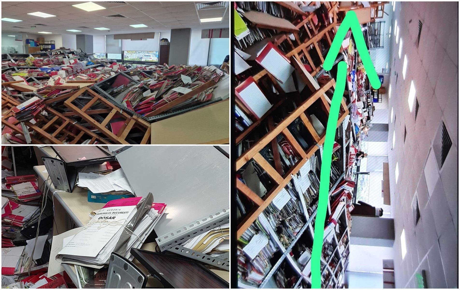 Grefieră de la Tribunalul Bucureşti, în stare gravă după ce au căzut peste ea mai multe rafturi din arhivă. Angajaţilor li s-ar fi ”interzis” să spună ceva