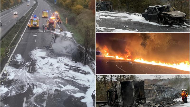 Un şofer român a fost salvat în ultima clipă de un poliţist, dintr-un TIR răsturnat pe o şosea din Franţa. Camionul a luat foc după câteva minute