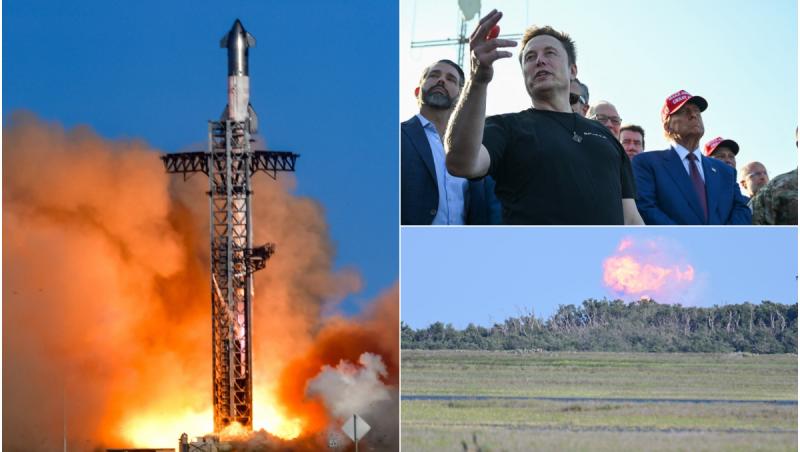 Elon Musk a testat de faţă cu Trump mega-racheta Starship. De ce a fost lăsat propulsorul gigant să cadă în Golful Mexicului