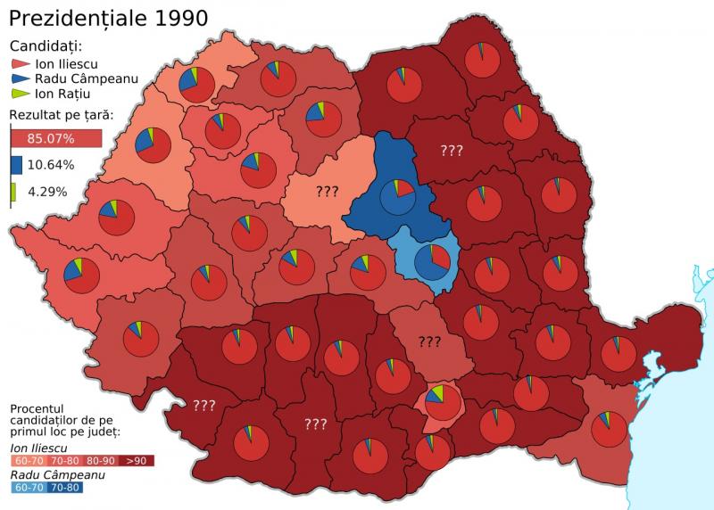 Primele alegeri libere din 20 mai 1990. Ion Iliescu a devenit primul președinte al României postcomuniste