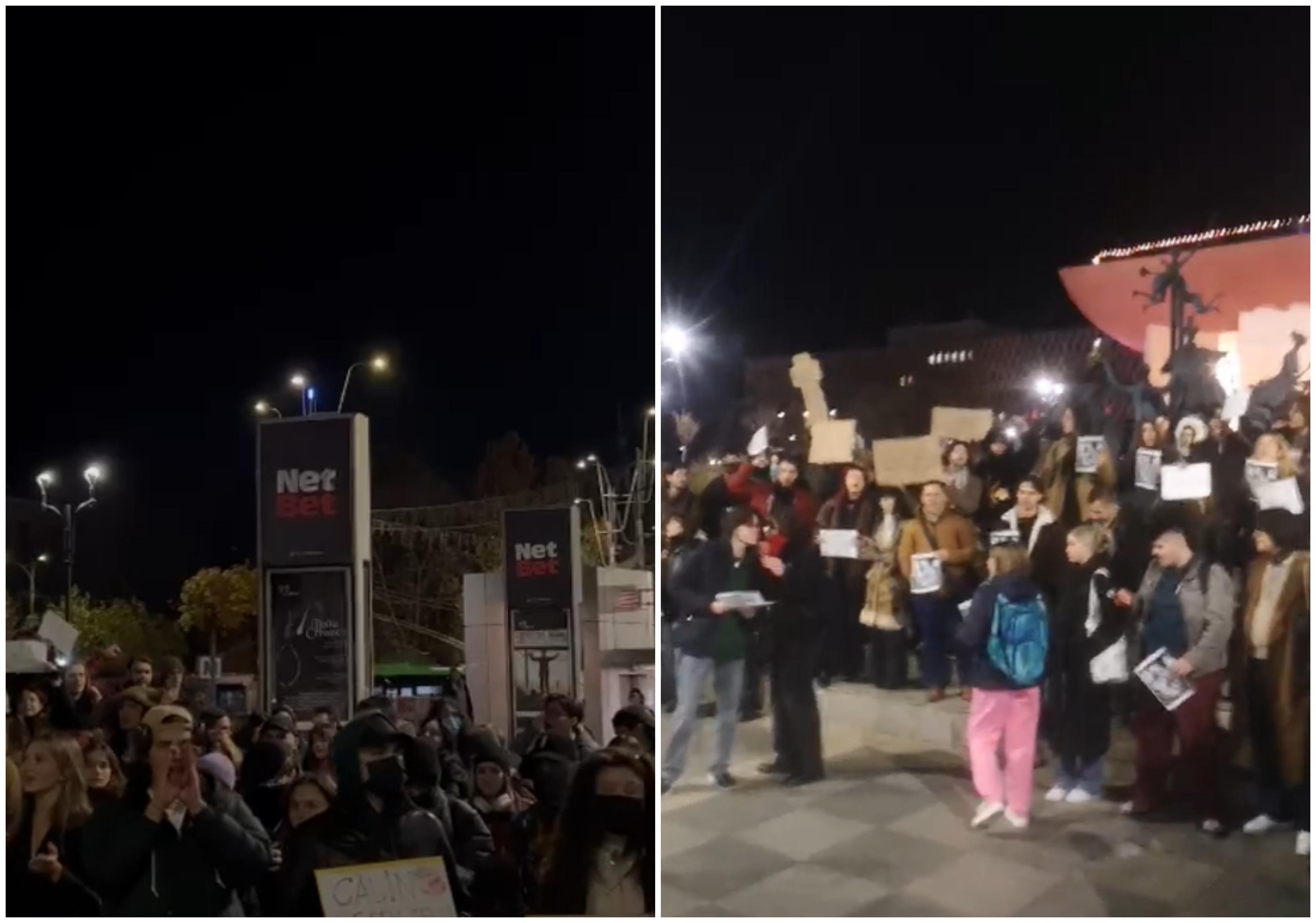 Protest în Piaţa Universităţii la adresa lui Călin Georgescu. Sute de studenţi scandează "Nu votați un dictator"