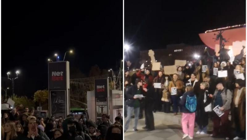 Protest în Piaţa Universităţii la adresa lui Călin Georgescu. Sute de studenţi scandează "Nu votați un dictator"