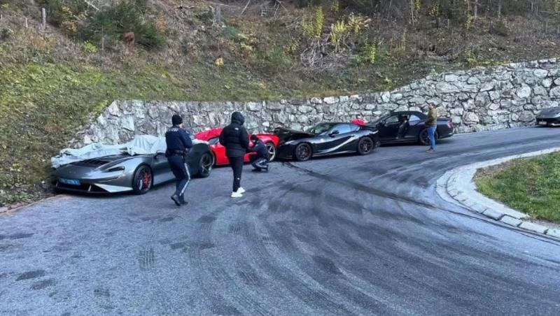 "Cel mai scump accident din toate timpurile". Un McLaren, două Ferrari și un Bentley s-au ciocnit pe o şosea montană din Austria