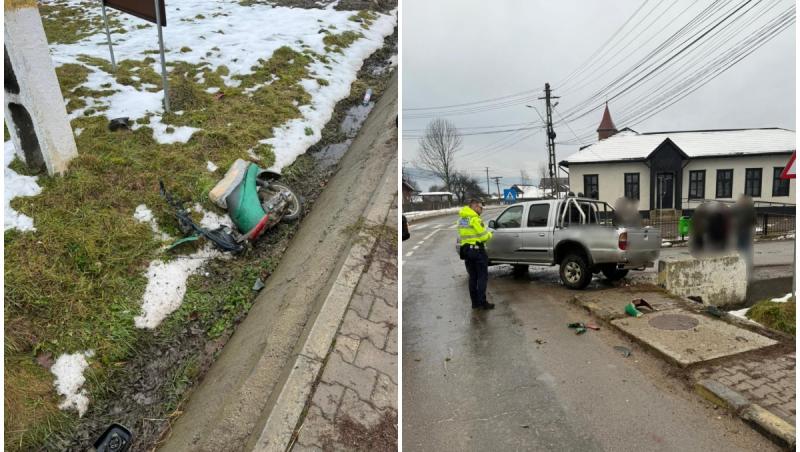 Un bărbat aflat pe un scuter a murit, după ce a intrat în coliziune cu un autoturism, în Suceava