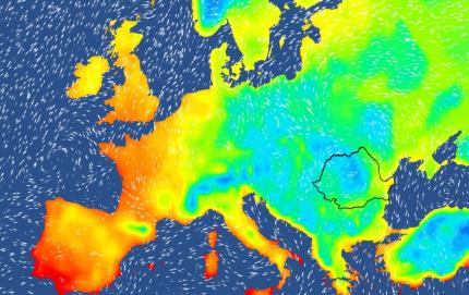 Harta temperaturilor în Europa