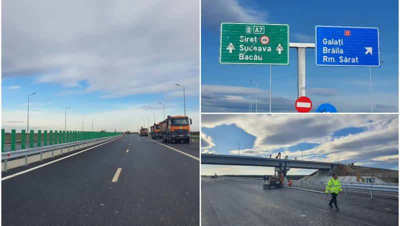 Autostrada Moldovei A7, încă 36 de km daţi în trafic. De vineri, circulăm de la Focșani la Buzău numai pe autostradă