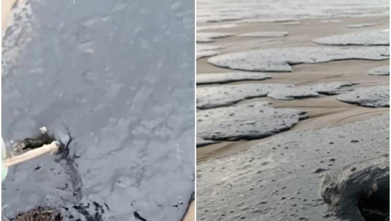 Imagini îngrozitoare cu poluarea din Marea Neagră, după naufragiul a două petroliere