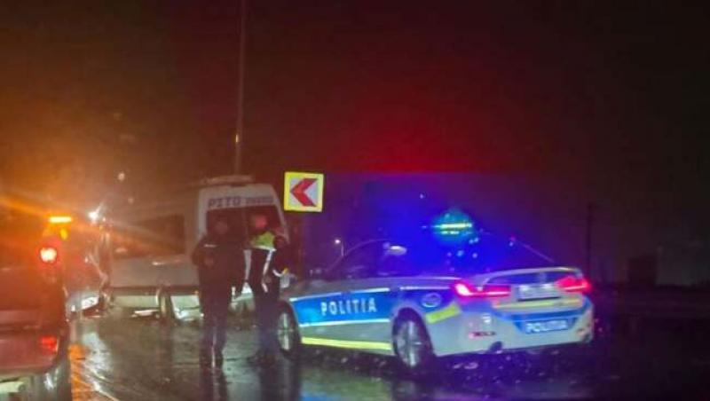 Nouă persoane au fost rănite în urma unui accident produs între un microbuz de transport persoane, o autoutilitară și un autoturism, pe centura Aradului