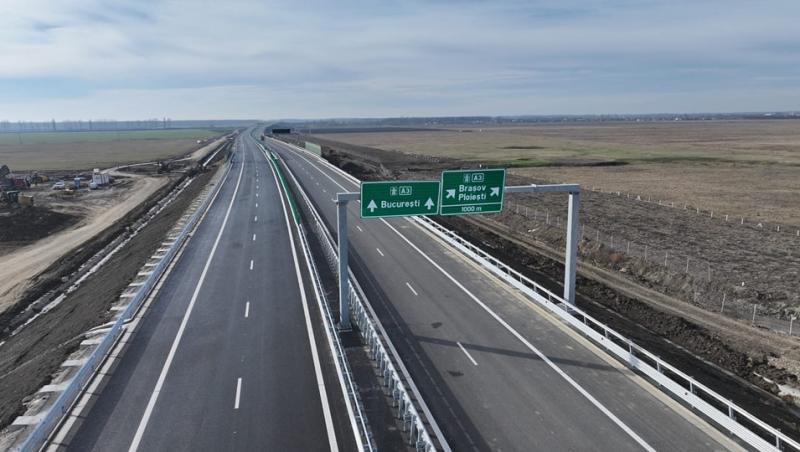 Luni se deschide circulaţia pe încă 21 km din Autostrada Moldovei A7. Şoferii vor putea circula şi pe lotul 1 Dumbrava-Mizil