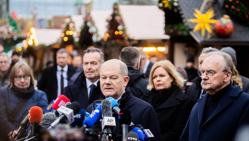 Olaf Scholz promite că va acţiona "împotriva celor care vor să semene ura", la locul atacului din Magdeburg. Cancelarul a adus un omagiu victimelor