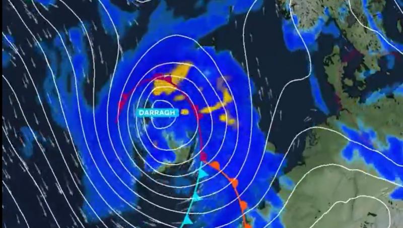 Furtuna "Darragh" se va dezlănțui peste vestul și centrul Europei. Unde va lovi în următoarele 39 de ore