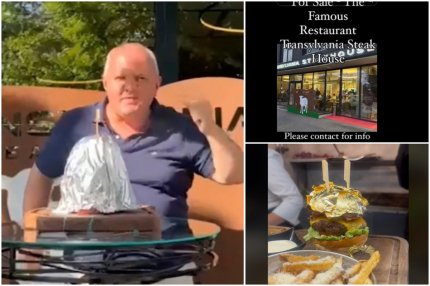 Restaurantul Transylvania Steak House din Cluj-Napoca, cunoscut pentru burgerii de 6.200 de euro, a fost scos la vânzare. Patronul a făcut anunţul