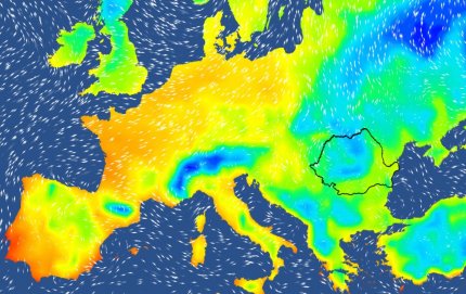 Harta temperaturilor în Europa