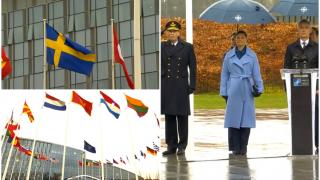 Steagul Suediei, arborat la sediul NATO de la Bruxelles. Jens Stoltenberg: "Alianţa este mai mare şi mai puternică"
