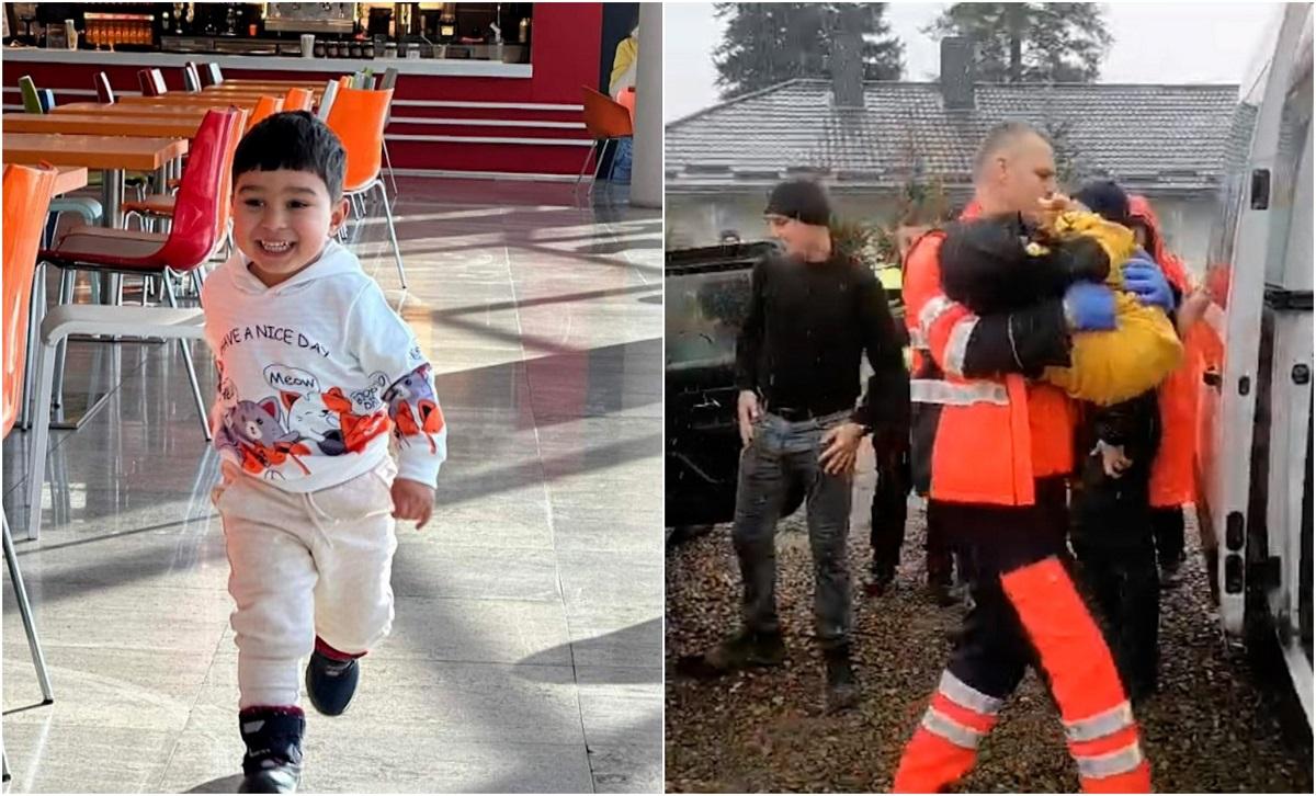 Radu Ayan, copilul de 2 ani dispărut în Botoşani, a fost găsit în viaţă. Primele imagini după ce a fost salvat de trei polițiști