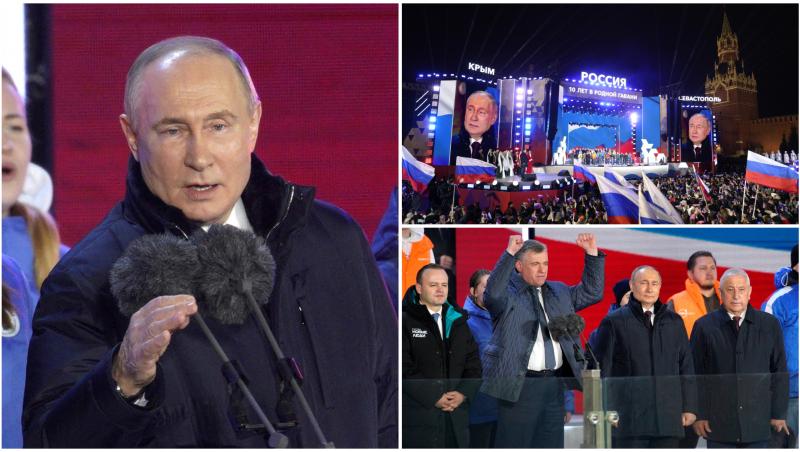 Vladimir Putin a sărbătorit victoria în Piața Roșie din Moscova și s-a felicitat pentru "întoarcerea la patrie" a teritoriilor ucrainene ocupate