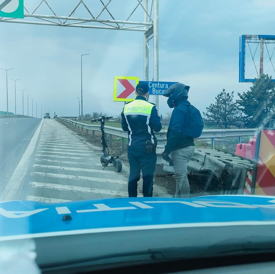 La plimbare cu trotineta pe Autostrada Soarelui. Ce amendă a primit tânărul de 31 de ani