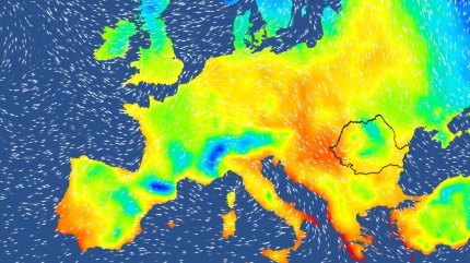 Harta temperaturilor în Europa