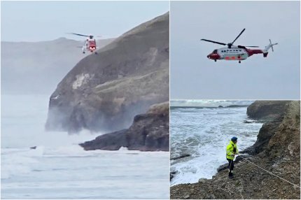 Un naufragiat şi-a aruncat în mare câinele ca să urce într-un elicopter de salvare, în UK. Animalul a fost lăsat să moară, deşi a fost găsit