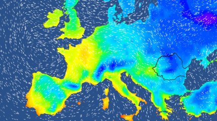 Harta temperaturilor în Europa