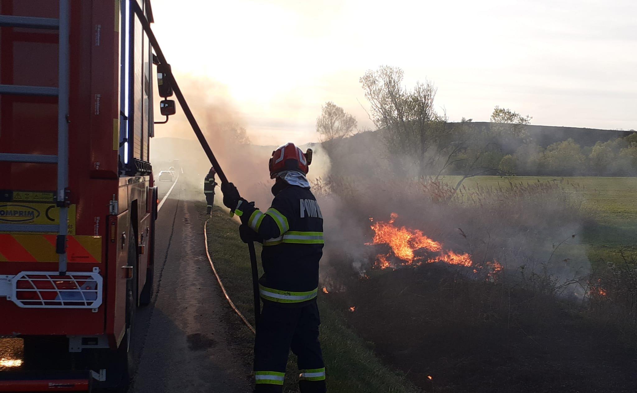 incendiu de vegetație în Cluj