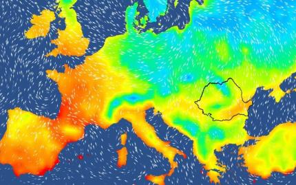 Harta temperaturilor în Europa