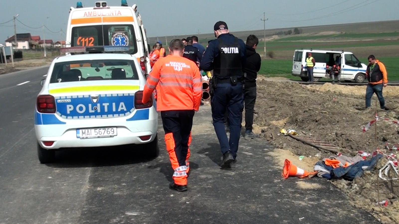 Bărbaţii prinşi sub un mal de pământ, în Cotnari, au încercat să se elibereze cu mâinile goale. Pentru unul dintre ei, salvatorii nu au mai putut face nimic