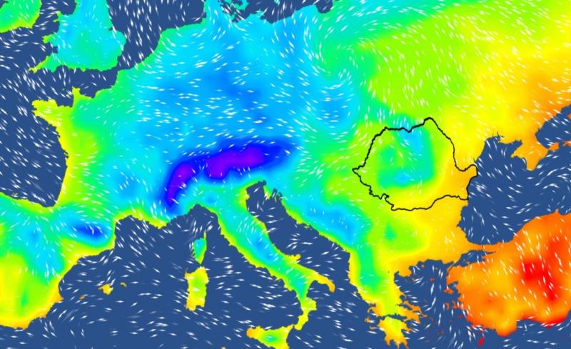 Harta temperaturilor în Europa Harta temperaturilor în Europa