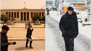 Aprilie a adus o vreme ciudată în Europa. Atena a devenit portocalie, peste Helsinki s-a aşternut un strat consistent de zăpadă