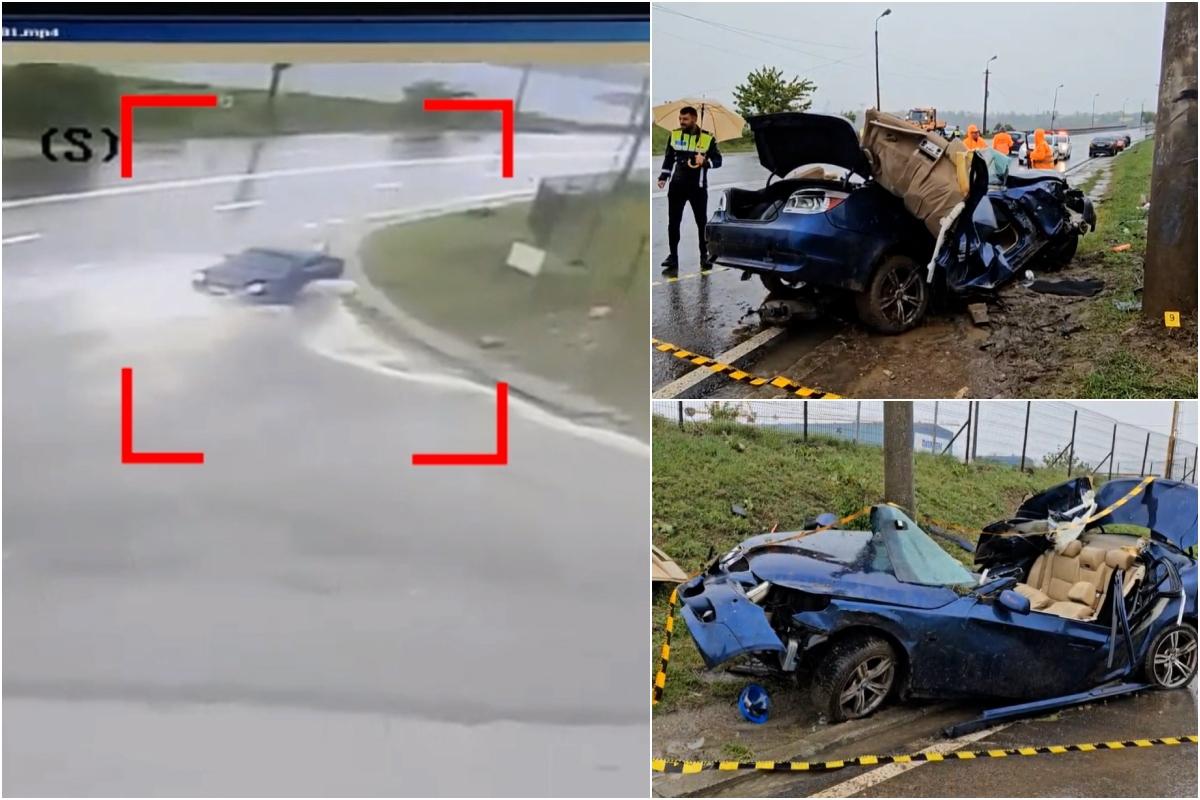 Filmul accidentului din Mangalia, în care un tânăr şi-a pierdut viaţa iar altul a intrat în comă. O cameră a surprins impactul zdrobitor