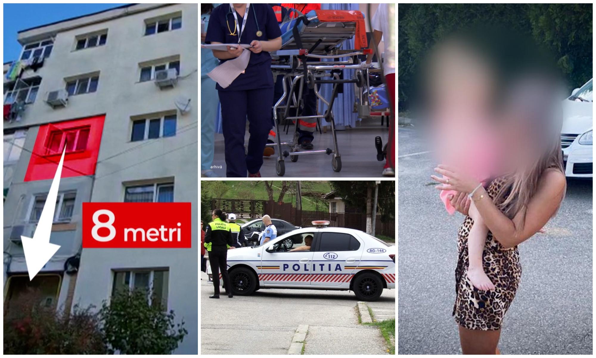 O fetiţă din Mioveni a căzut de două ori de la acelaşi geam