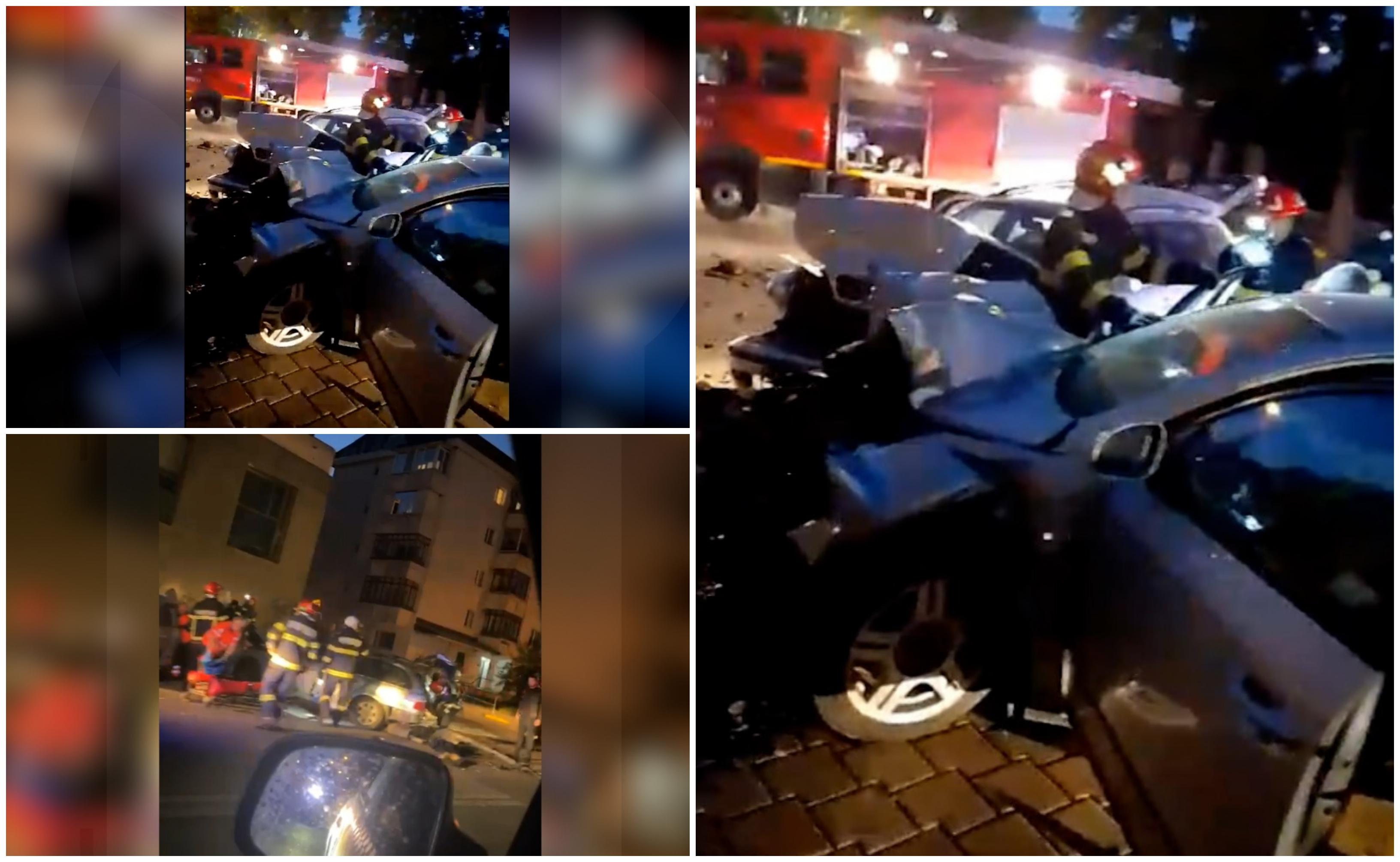 Accident teribil în Tecuci. Un şofer beat a pierdut controlul volanului şi a intrat cu maşina în alte două autoturisme