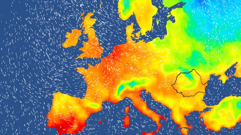 Harta temperaturilor în Europa