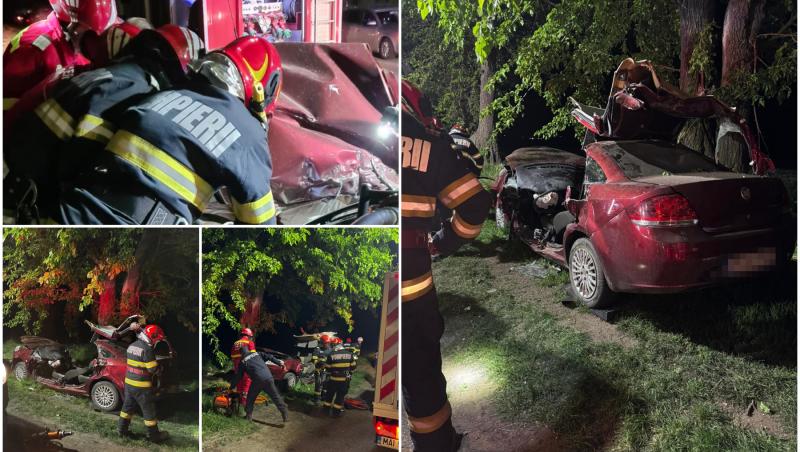 O femeie a murit şi alta a fost rănită într-un accident înfiorător, pe un drum din Vaslui. Maşina în care se aflau a derapat şi s-a înfipt într-un copac