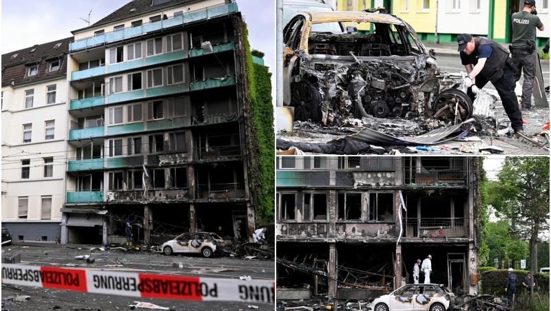 Trei oameni morți și cel puțin 16 răniți, după o explozie masivă la parterul unui bloc din Germania. Flăcările izbucnite după au distrus aproape toată clădirea