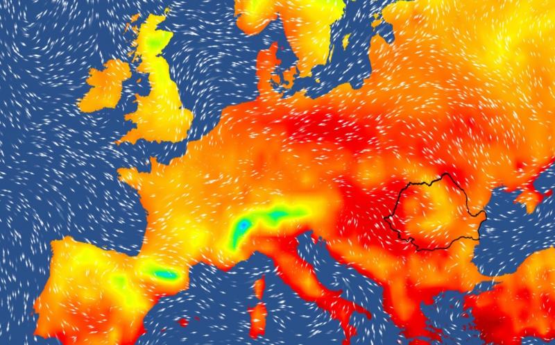 Harta temperaturilor în Europa