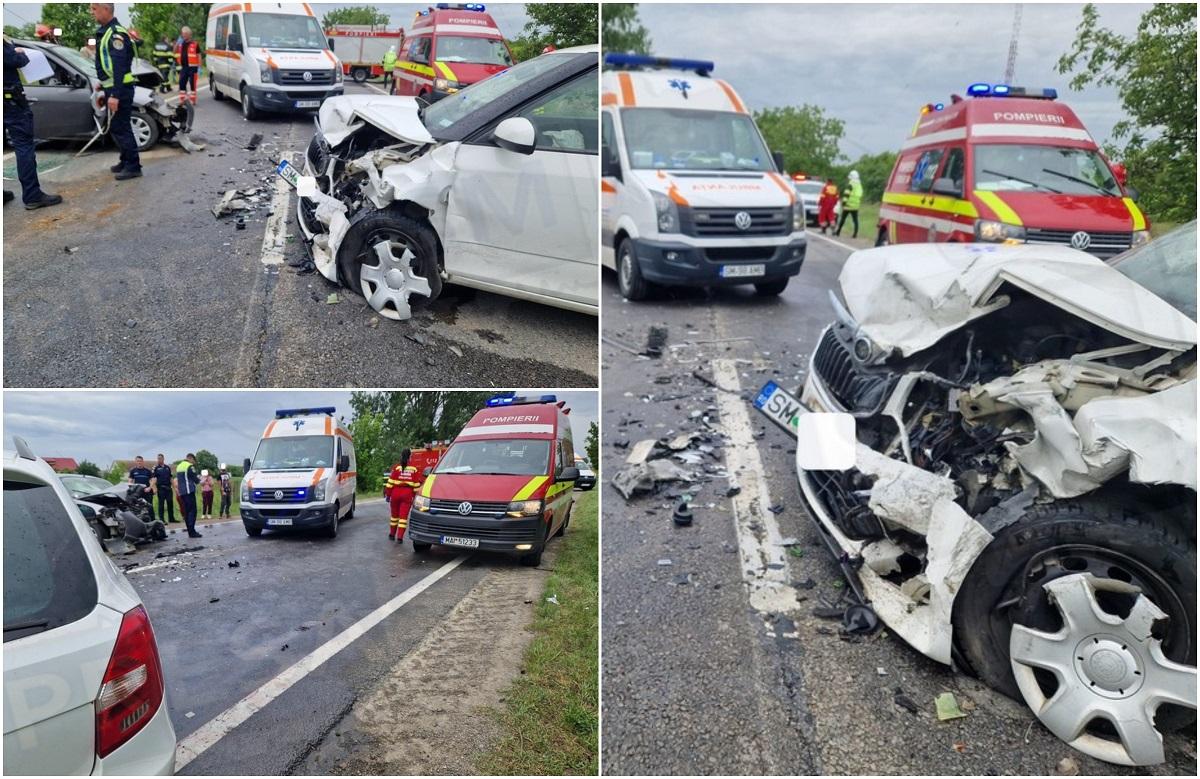 Accident catastrofal în Satu Mare. Un copil de 3 ani, resuscitat după o coleziune în lanț. Unul dintre șoferi ar fi adormit la volan