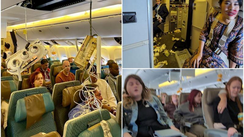 Imagini de la bordul avionului Boeing devastat de turbulenţe severe. "Oameni răniți la cap, sângerau din urechi"