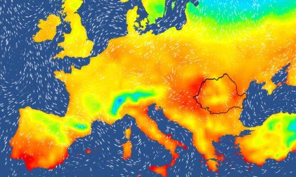 Harta temperaturilor în Europa